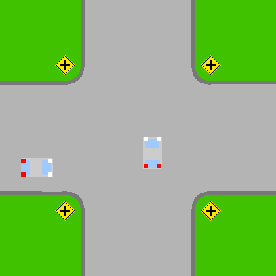 Unmarked intersection